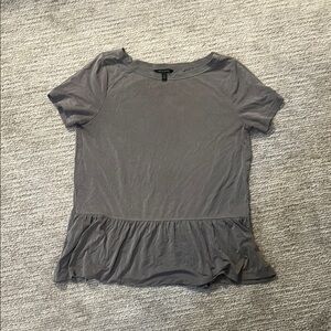 Banana Republic Gray Peplum Short Sleeve T-Shirt